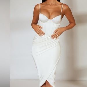 Oh Polly Draper Skirt Corset MIDI Dress